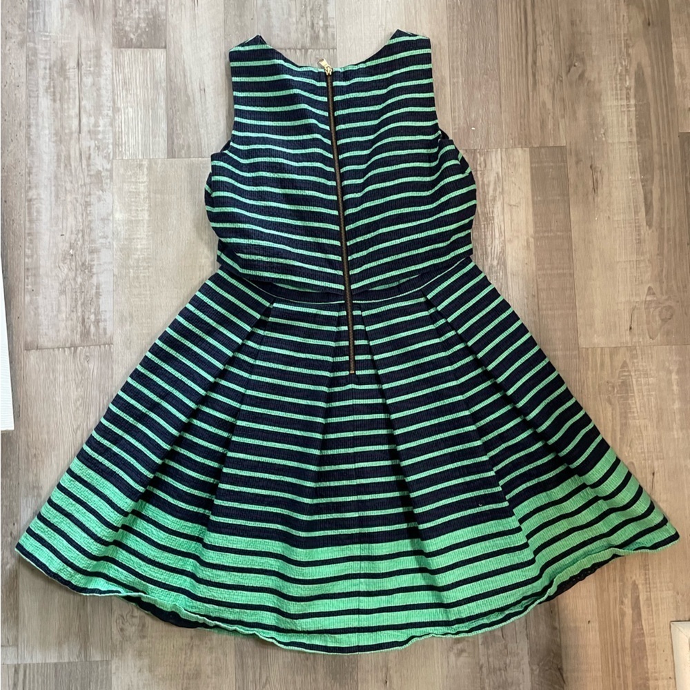 Taylor Size 12 green and blue striped dress - Picture 16 of 16